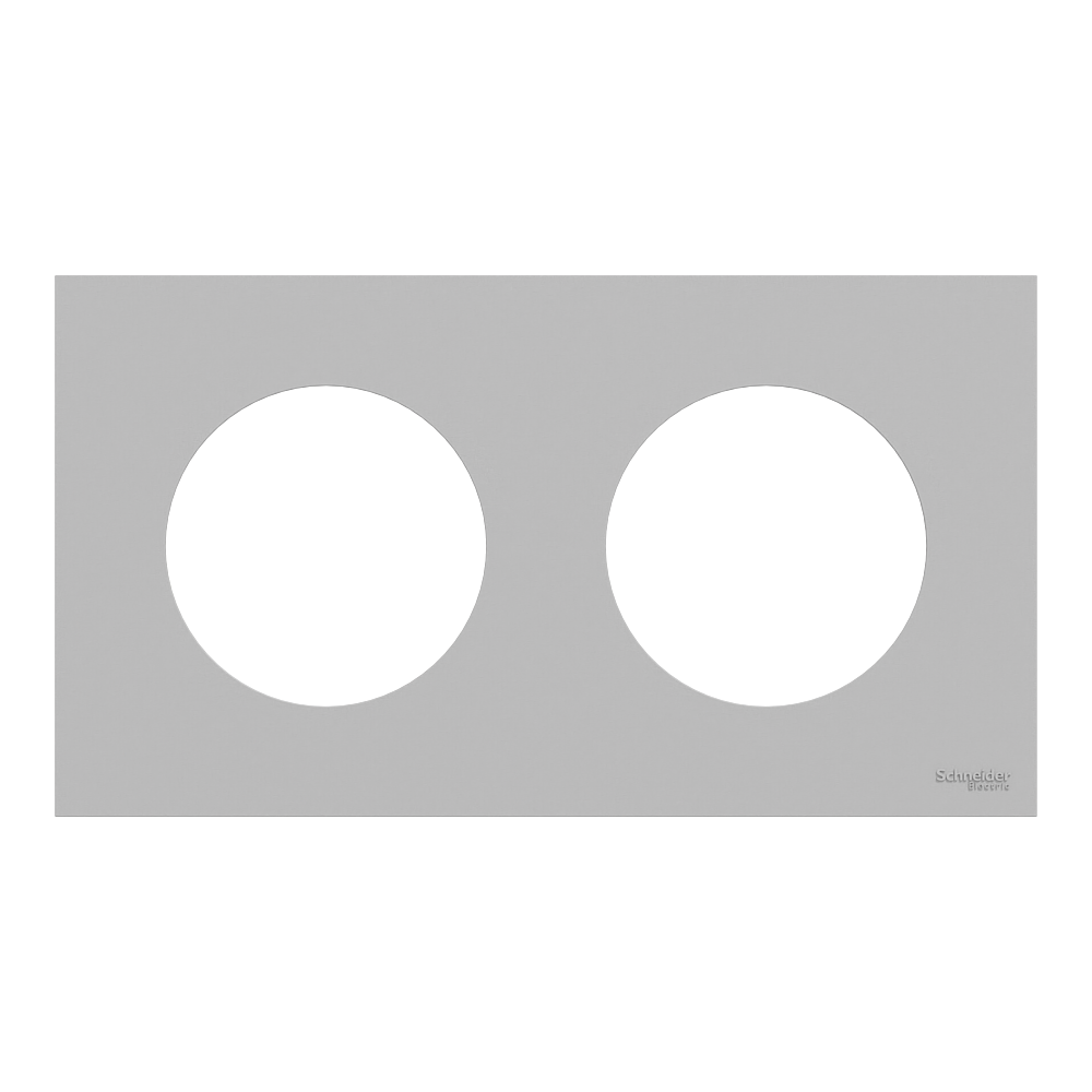 Odace plaque 2 postes gris galet